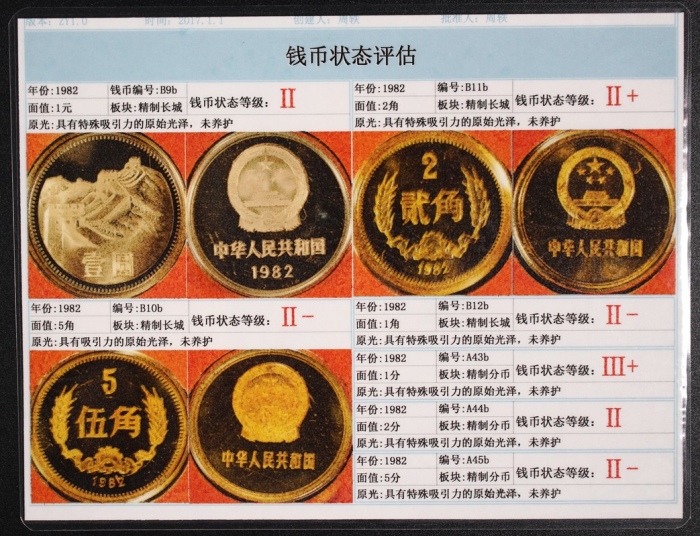  1982年中华人民共和国流通硬币精制套装 完未流通
