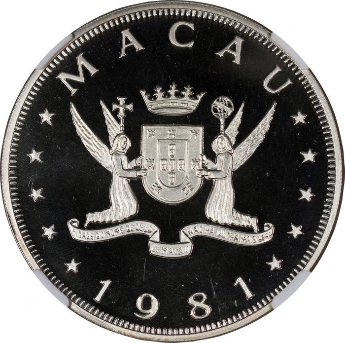  1981年澳门十二生肖鸡年$100纪念精铸银币，NGC PF68 Ultra Cameo，#2874501-002