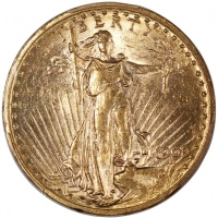  1909/8年美国20元金币，PCGS AU58