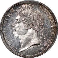  1821年英国6便士银币，NGC MS63
