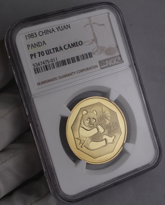 1983年熊猫纪念铜锌合金12.7克 NGC PF 70