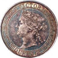  1867年香港半圆 PCGS AU 50 Hong Kong, silver 50 cents, 1867