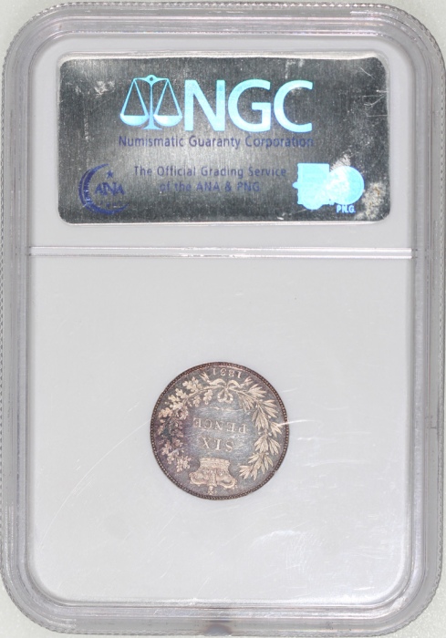  1831年英国精铸6便士银币，NGC PF62