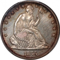  1875年美国50仙样币，PCGS PR63