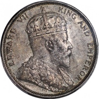  1903-B海峡殖民地1元银币，PCGS AU55