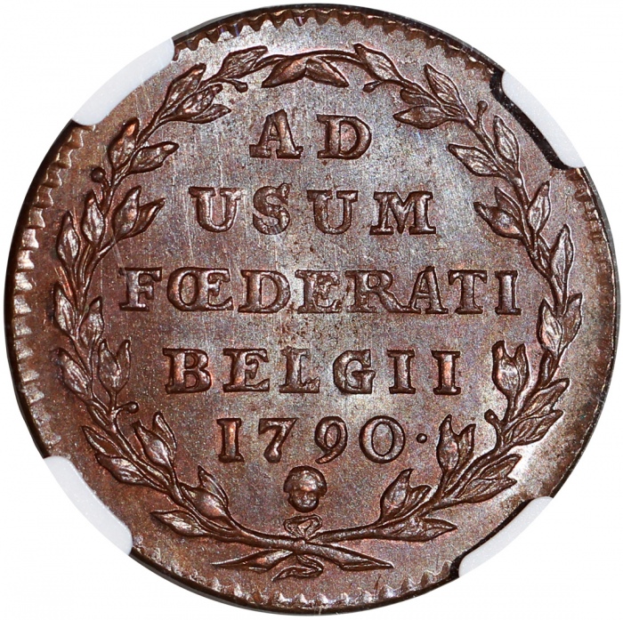  1790年奥属尼德兰起义1 liard，NGC MS62BN