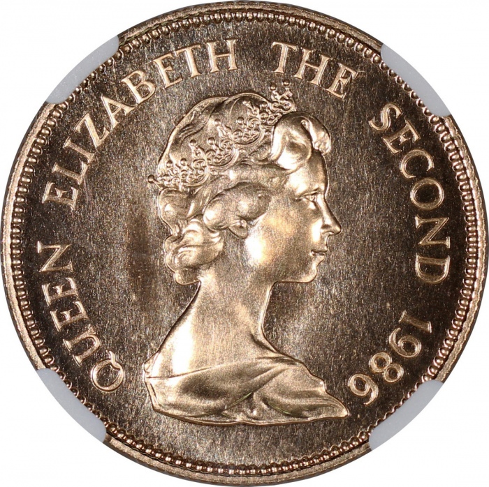  1986年香港十二生肖虎年$1000纪念金币，NGC MS70，#6473456-009