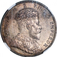  1905年香港半圆，NGC MS62，#3962929-027