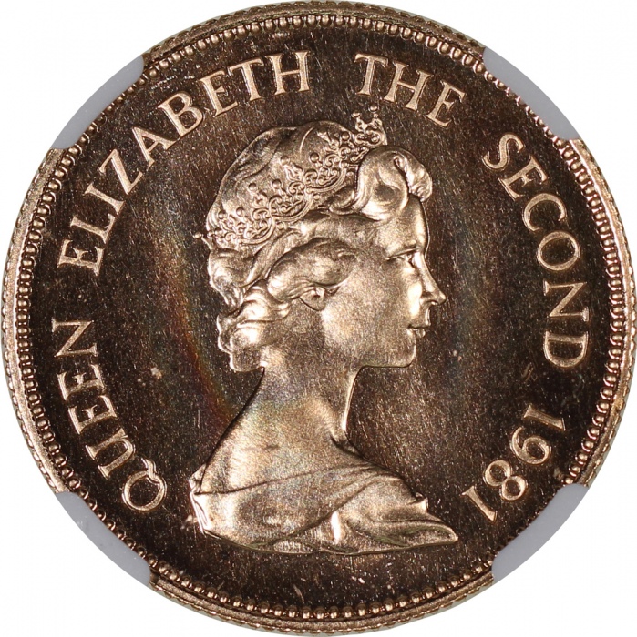  1981年香港十二生肖鸡年$1000纪念金币，NGC MS68，#6377540-003，连小册子