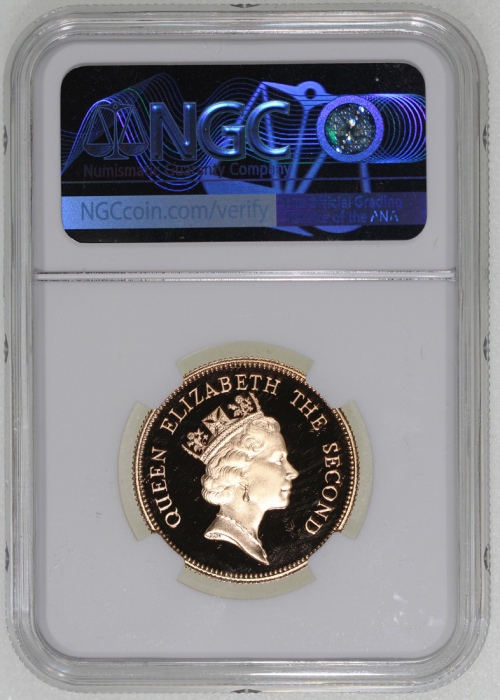  1986年英女皇访港$1000纪念精铸金币，NGC PF69 Ultra Cameo，#6377540-004，连盒及小册子，限量发行12,000枚