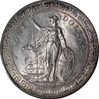  1908-B英国贸易银元，PCGSC MS62，#43956552