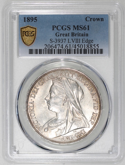  1895年英国1克朗银币 (5先令)，PCGS MS61