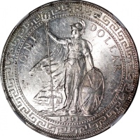  1901-C英国贸易银元，加尔各答铸，NGC MS62，#1982374-006，稀有版别