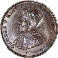 1924年香港一仙，PCGS MS62BN，#86497309