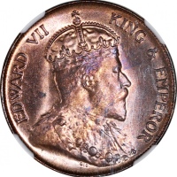  1905-H香港一仙，NGC MS 64 RB，#6137919-010