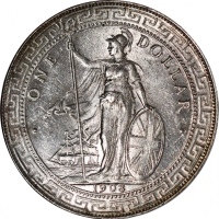  1908-B英国贸易银元，原光熠熠，NGC MS64，#2751125-030
