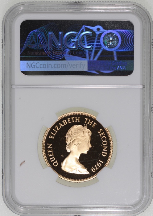  1979年香港十二生肖羊年$1000纪念精铸金币，NGC PF69 Ultra Cameo，#6377540-011，连盒及小册子，限量发行15,000枚