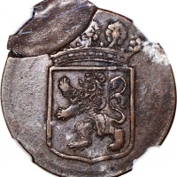  1780年荷属东印度1兑错体银币 , 背面双重铸打，NGC XF45BN