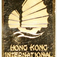  1982年香港国际钱币展览会纪念金章，999金，重5克，新加坡铸，连原盒，铸量1000枚