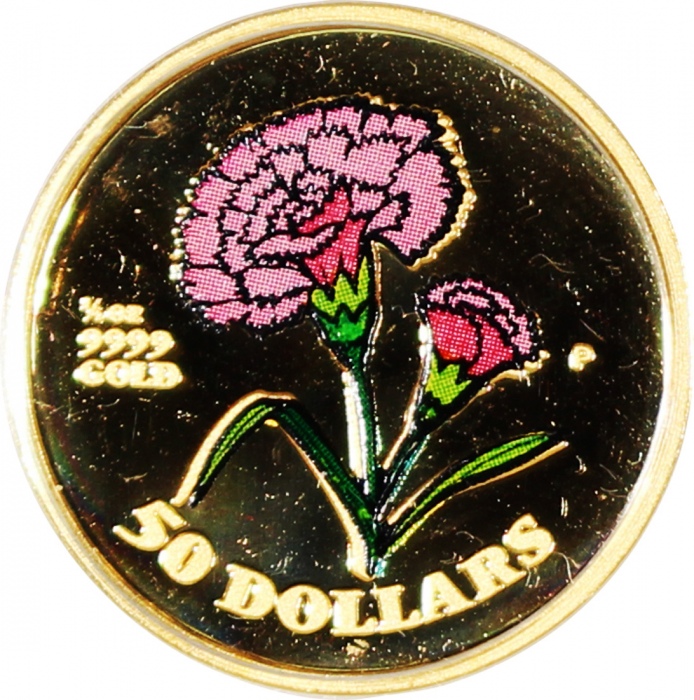  1996年库克群岛母亲节彩色精铸纪念金币1套3枚, 20, 50 及 200 元, 999.9纯金, 1/10, 1/4, 安士，附原盒及证书, 证书号481