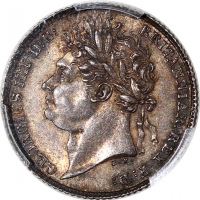  1825年英国6便士银币，NGC MS62