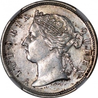  1896年香港二毫，NGC UNC Details有清洗，#4573019-015