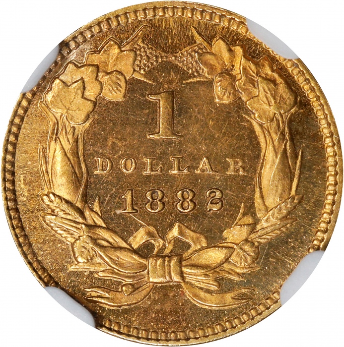  1882年美元金币 NGC PF 64 1882 Gold Dollar