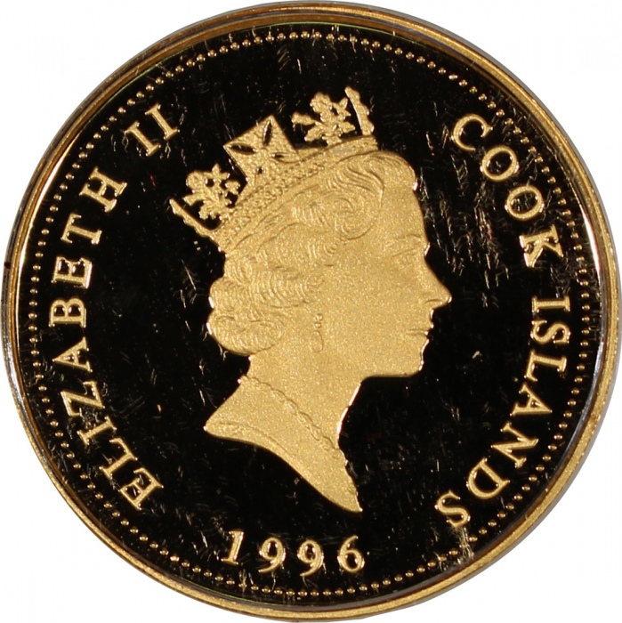  1996年库克群岛母亲节彩色精铸纪念金币1套3枚, 20, 50 及 200 元, 999.9纯金, 1/10, 1/4, 安士，附原盒及证书, 证书号481