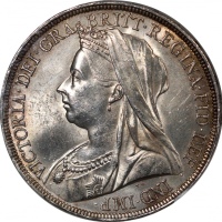  1895年英国1克朗银币 (5先令)，PCGS MS61