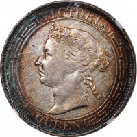  1866年香港半圆，边缘带包浆，NGC AU Details有清洗，#4928223-015
