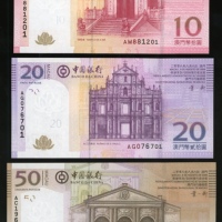  2008年澳门中国银行纸币一套6枚，包括10、20、50、100、500及1000元，UNC