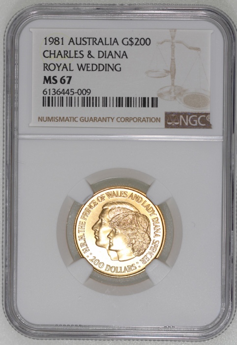  1981年澳洲200澳元金币, 英国皇家婚礼，NGC MS67
