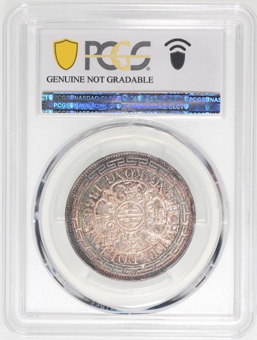  1866年香港半圆，带自然深调包浆，PCGS AU Detail有清洗，#46207940