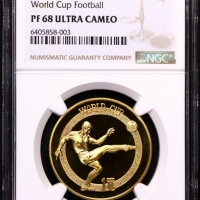  1982年第十二届世界杯足球赛纪念铜锌合金12克 NGC PF 68
