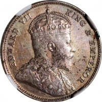  1905年香港二毫，NGC AU Details有清洗，#6376742-017，罕见重要年份