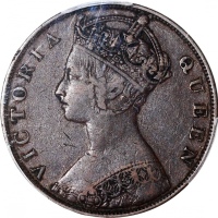  1879年香港一仙，四珠，PCGS XF40，#35970490