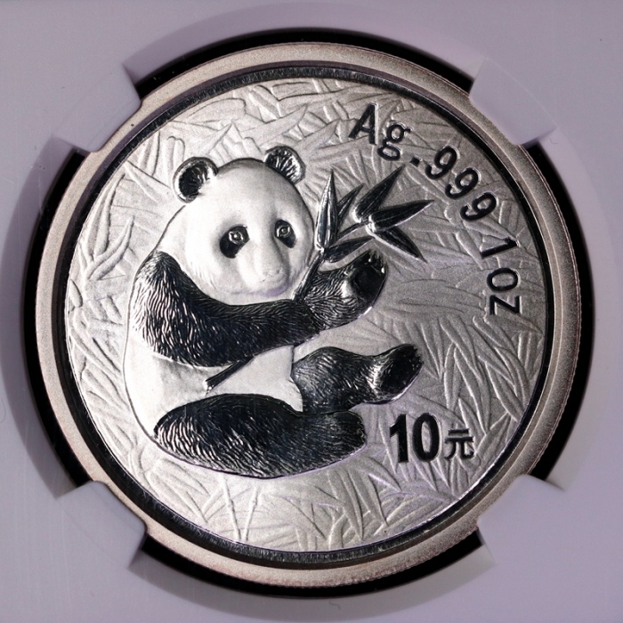  2000年熊猫纪念银币1盎司 NGC MS 69