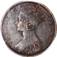  1879年香港一仙，五珠，PCGS XF45，#37364123