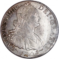  1808-Mo墨西哥8里尔银币，PCGS MS62