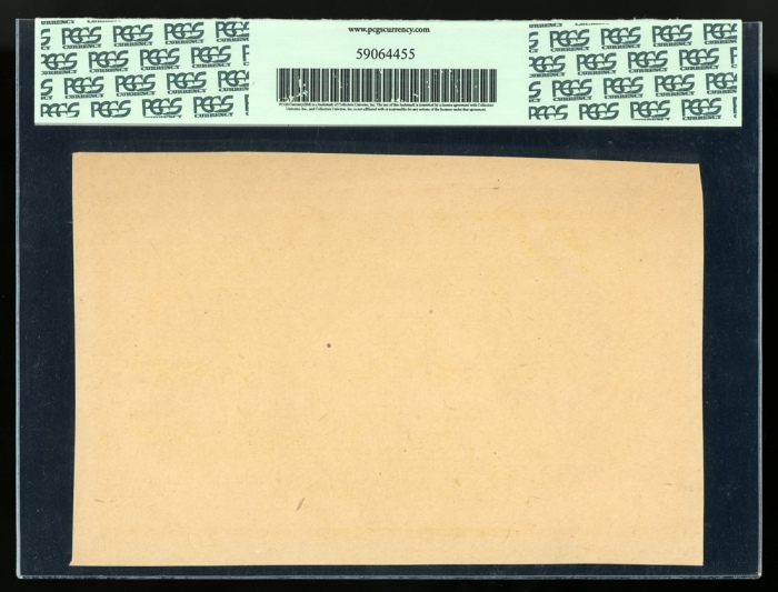  1918年美商花旗银行伍圆正反面单面试印钞一对，分别评PCGS Currency 63 及64，均黏在卡纸上