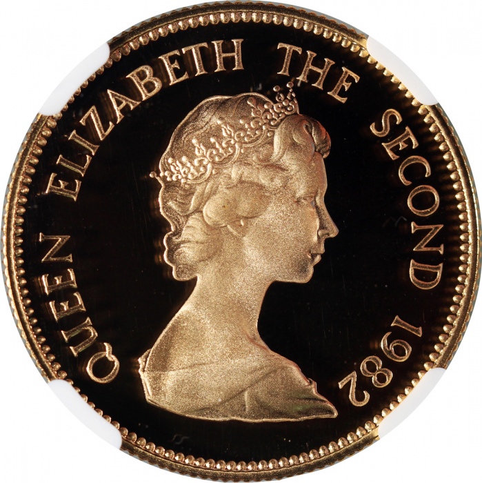  1982年香港十二生肖狗年$1000纪念精铸金币，NGC PF70 Ultra Cameo，#6473456-011，连盒及小册子