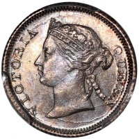  1868年香港5仙，PCGS AU58，#45378919 Hong Kong, 5 cents, 1868, PCGS AU58. #45378919