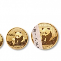  2012年熊猫纪念金币一组5枚 完未流通
