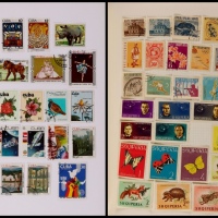  古巴、阿尔巴尼亚、匈牙利等邮票3本，约1800枚