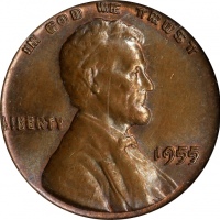  1955年林肯1美分 NGC MS 65 1955 Lincoln Cent. Doubled Die Obverse