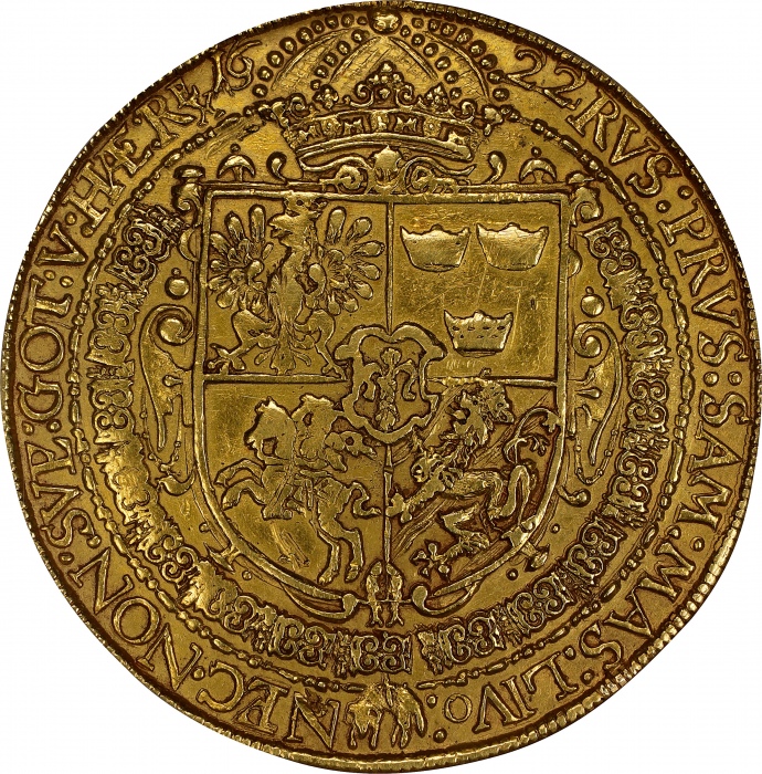  1622年波兰立陶宛西格蒙德三世金币 PCGS AU Details POLAND. Lithuania. 10 Ducats
