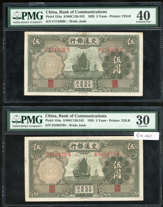  交通银行一组3枚，请参考图片及英文描述