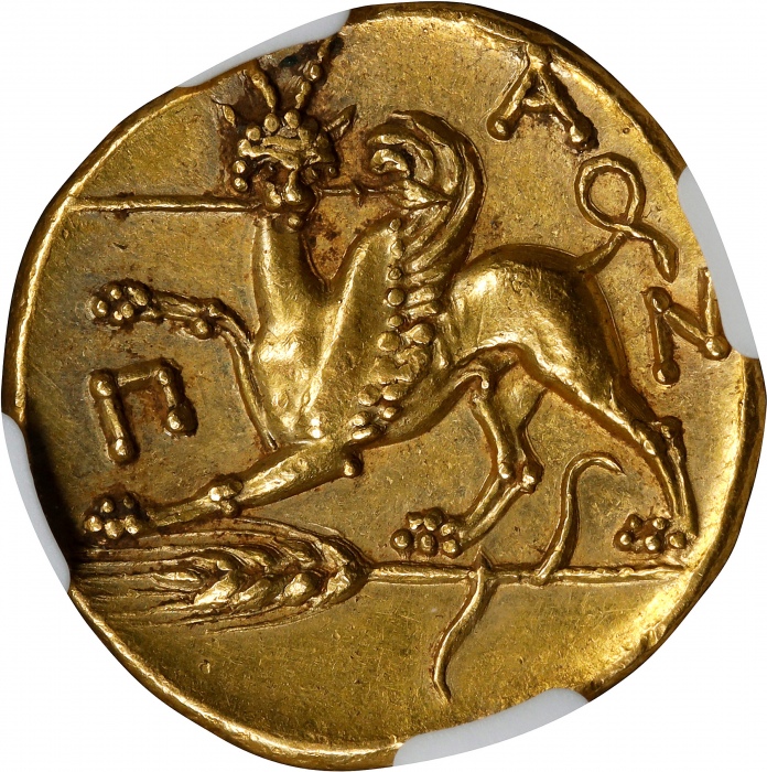  公元前340-325年博斯普鲁斯金币 NGC Ancients AU BOSPOROS. Pantikapaion. AV Stater