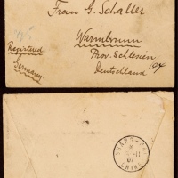  1907年江苏苏州寄德国挂号封，西式封正贴蟠龙20分一枚（国际信函10分+挂号10分）