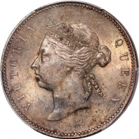  1894年香港维多利亚半圆，PCGS MS62，#46484306，為本版别最后发行年份，细节保留完好，PCGS纪录中只得2枚1894年半圆获评MS级别，万勿错过